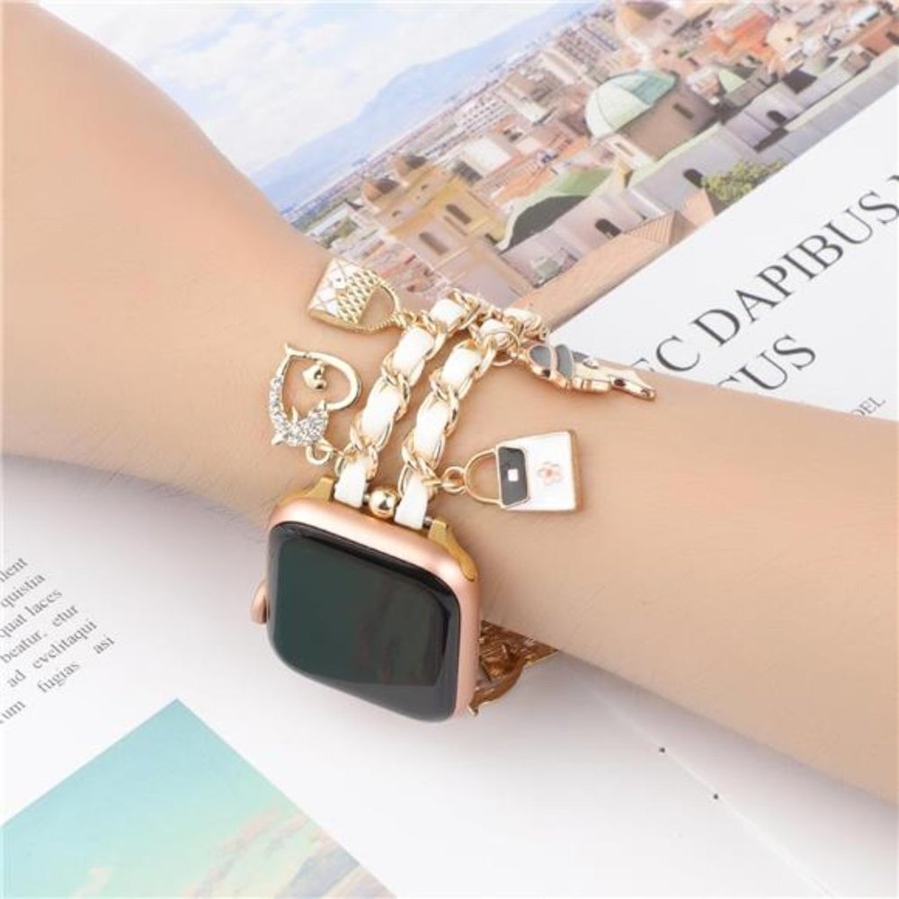 NEW White/Gold Luxury Apple Watch Band - Picture 3 of 3